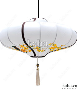 Đèn vải đĩa bay vẽ hoa KH-DTR058