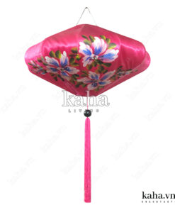 Đèn vải đĩa bay vẽ hoa KH-DTR065