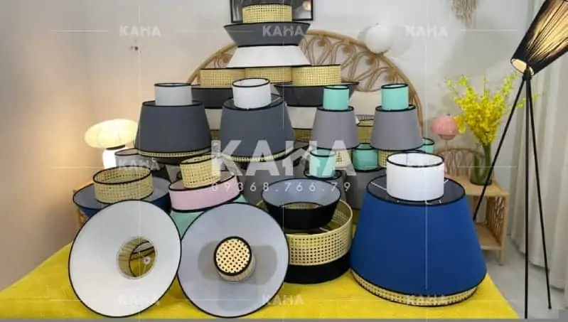 Đèn vải KAHA | Đèn mây nứa