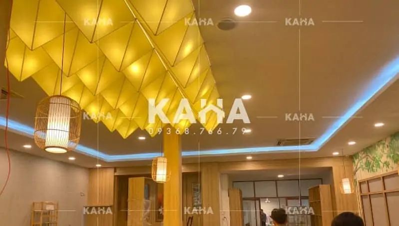 Đèn vải KAHA | Đèn trang trí quán chay